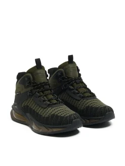 Oliwkowe sneakersy za kostkę