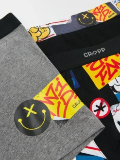 3 pack bokserek z kolorowym nadrukiem