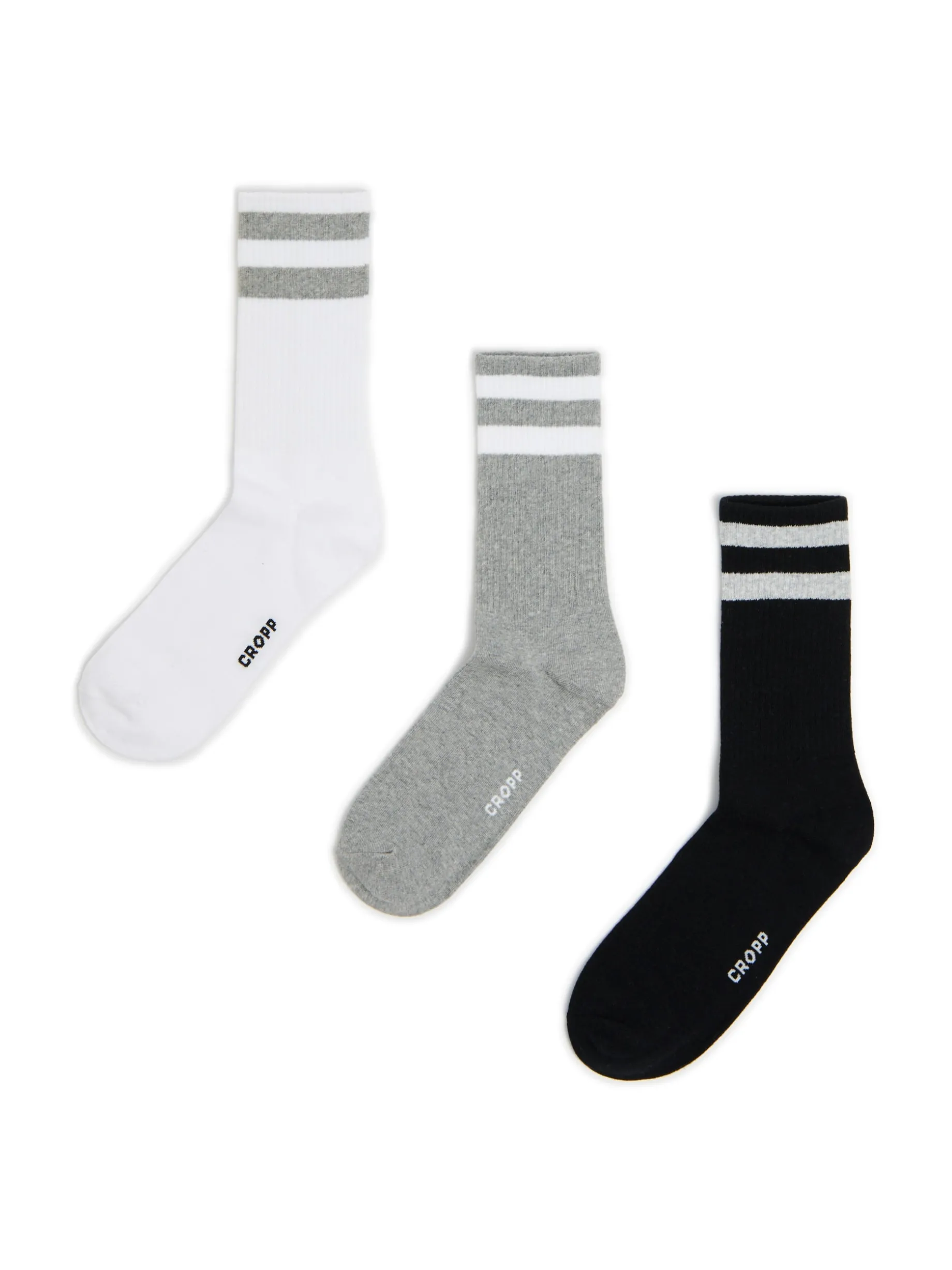 3 pack długich skarpet z paskami