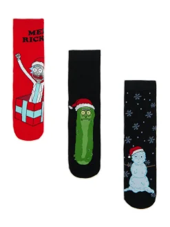 3 pack świątecznych skarpet Rick i Morty