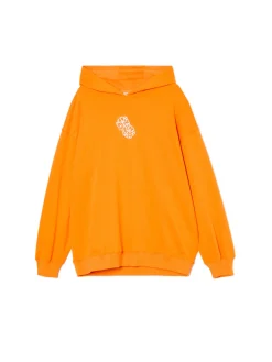 Pomarańczowa bluza z kapturem i nadrukiem UNISEX