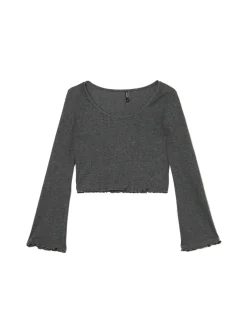 Prążkowana szara koszulka longsleeve