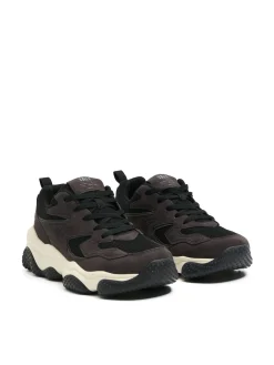 Sneakersy z elementami skórzanymi