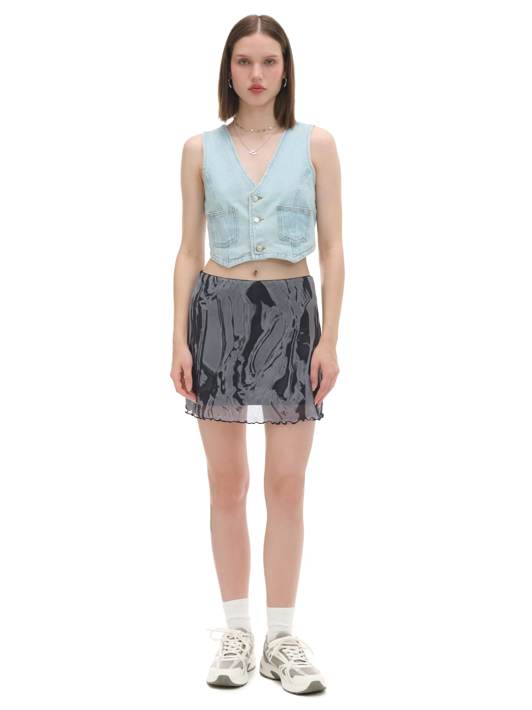 Spódnica mini z efektem tie-dye