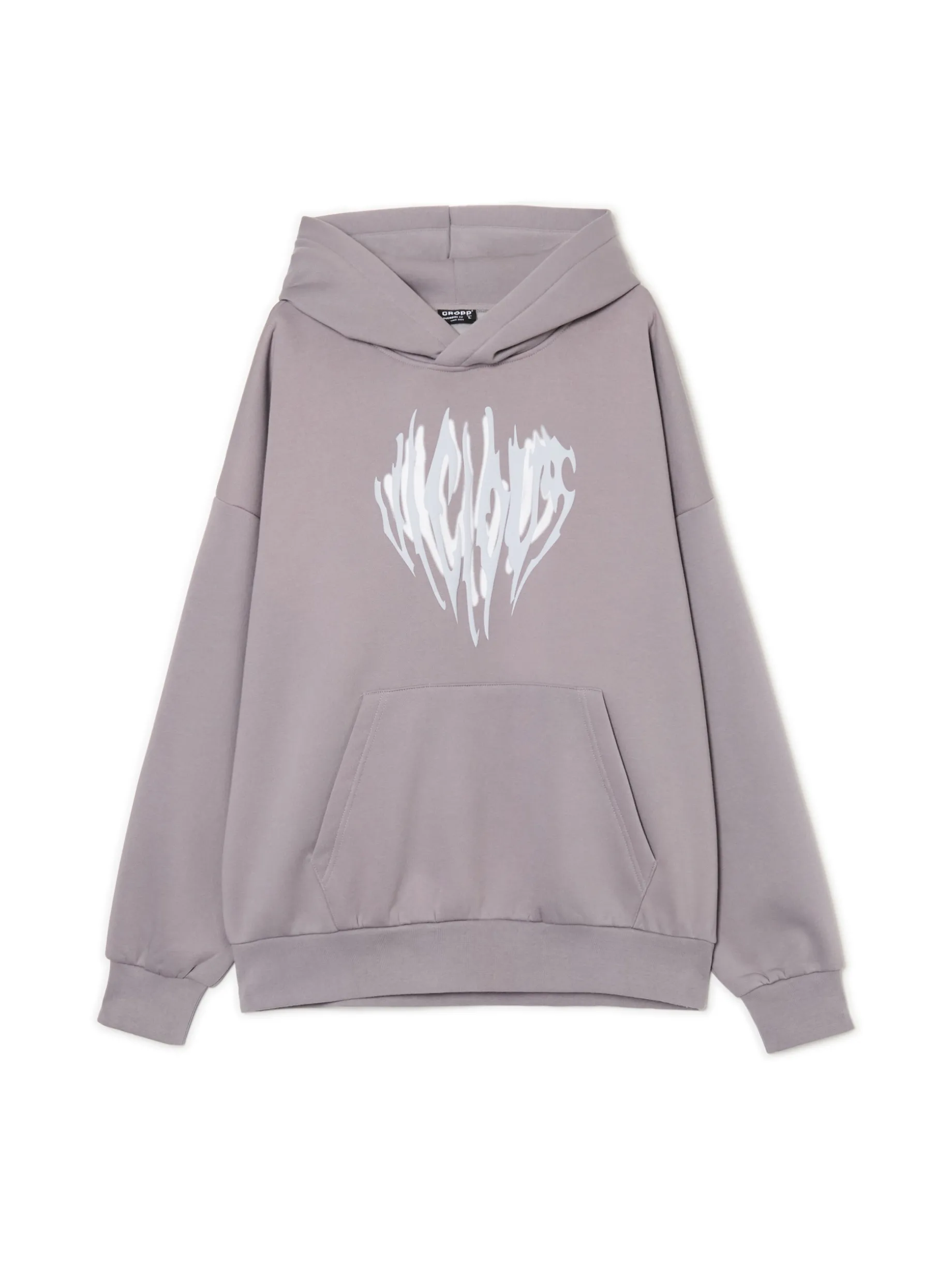 Szara bluza z kapturem i nadrukiem UNISEX