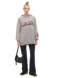Szara bluza z motywem racingowym UNISEX
