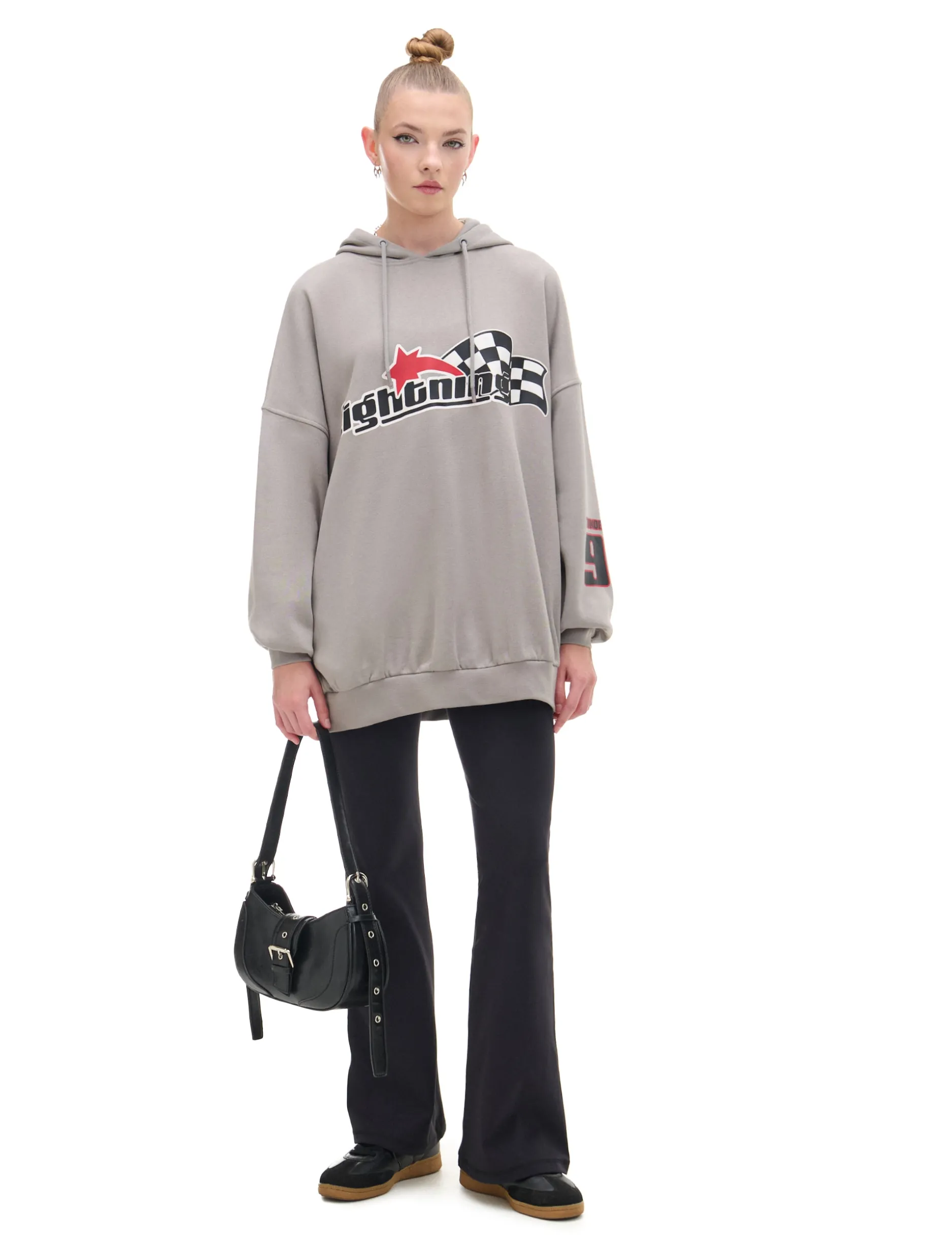 Szara bluza z motywem racingowym UNISEX