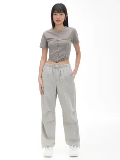 Szare jeansy parachute