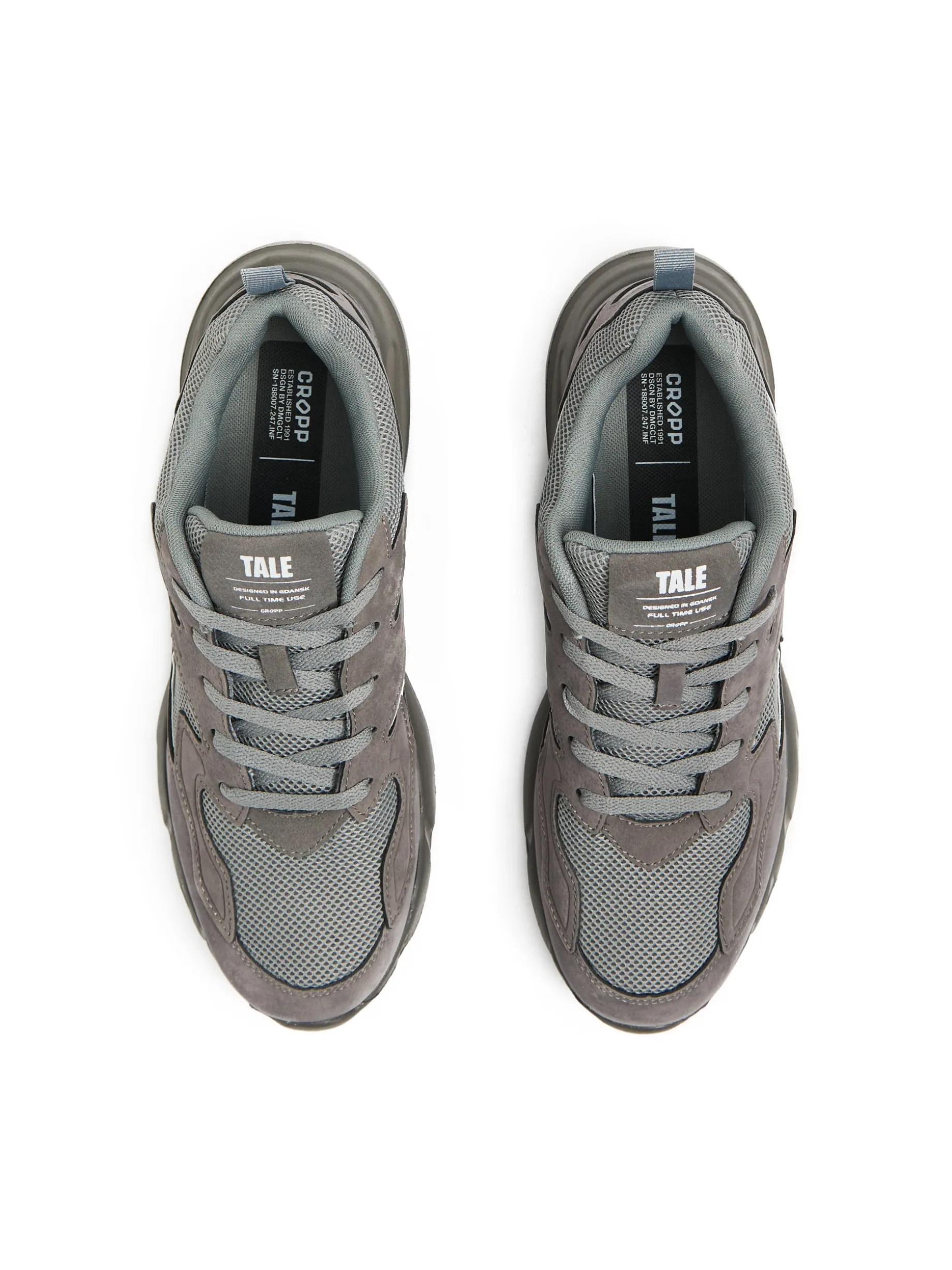 Szare sneakersy z odblaskowymi elementami