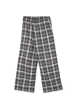 Szare spodnie baggy w kratę