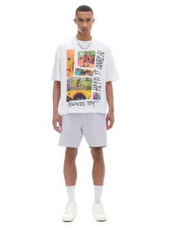 T-shirt oversize z nadrukiem