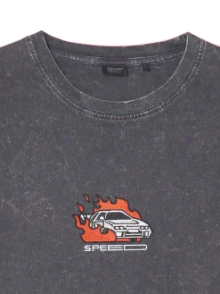 T-shirt z efektem acid wash