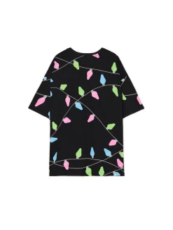 Świąteczny czarny T-shirt Stitch