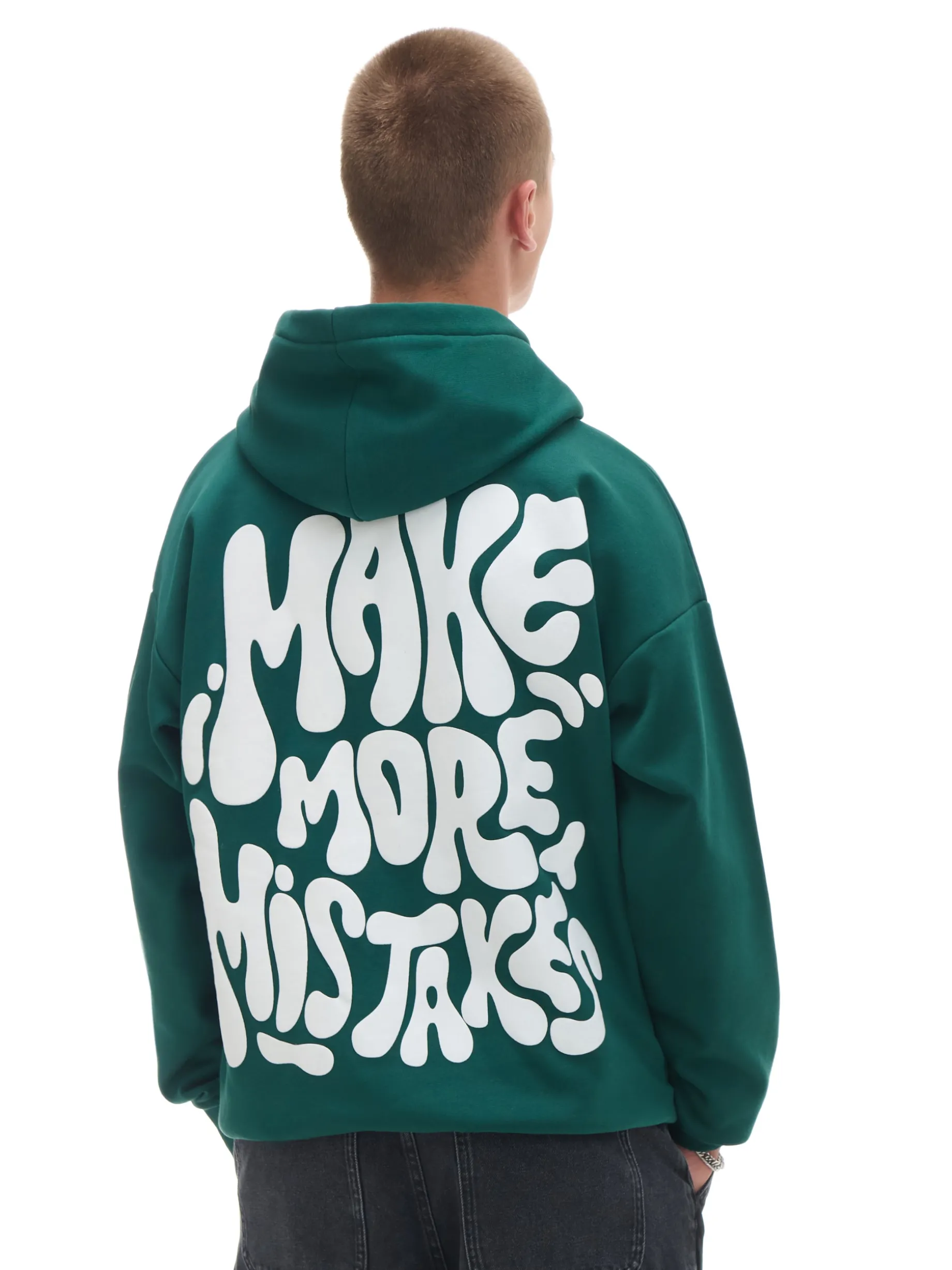 Zielona bluza hoodie z nadrukiem