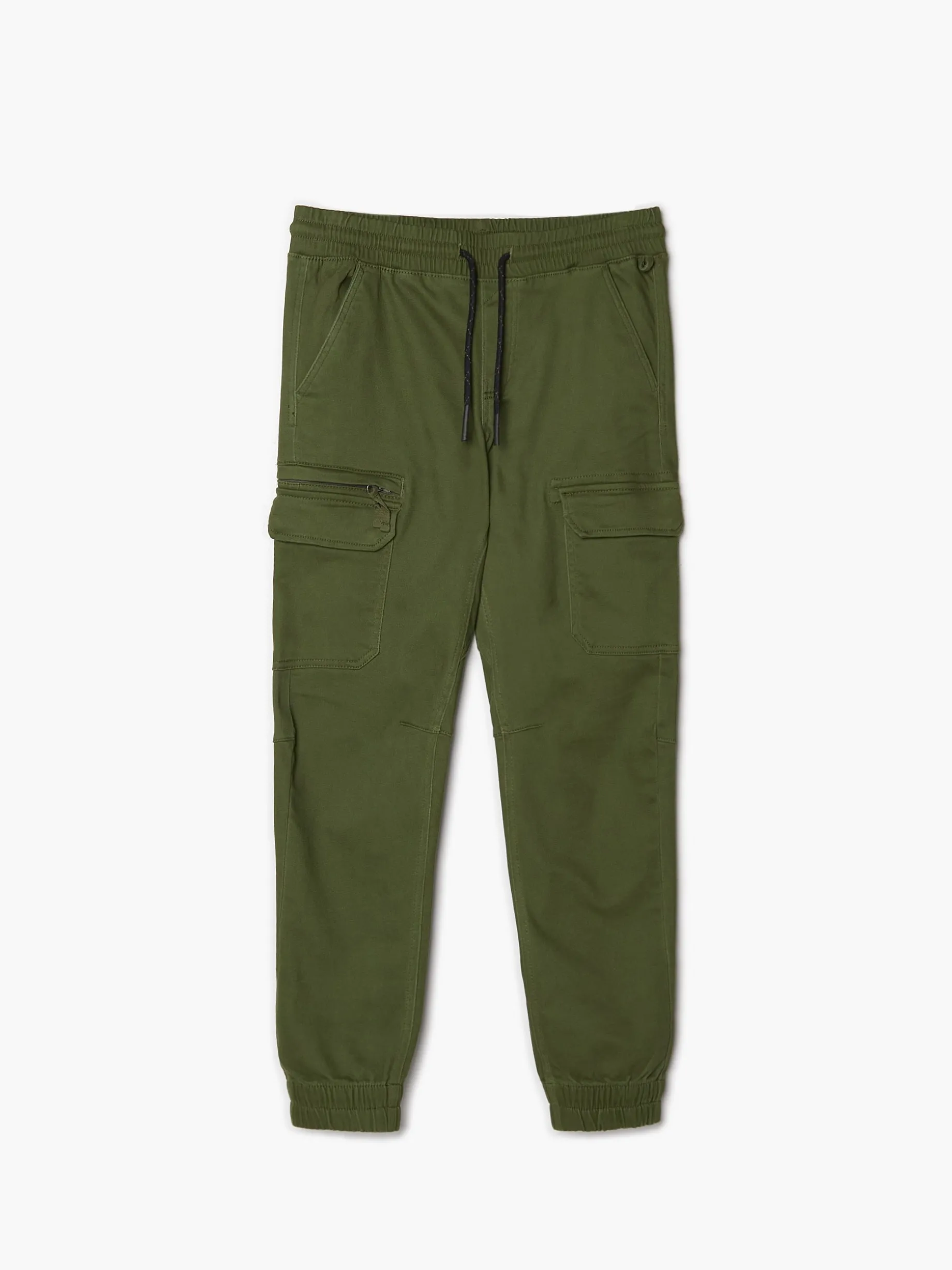 Zielone joggery z kieszeniami cargo